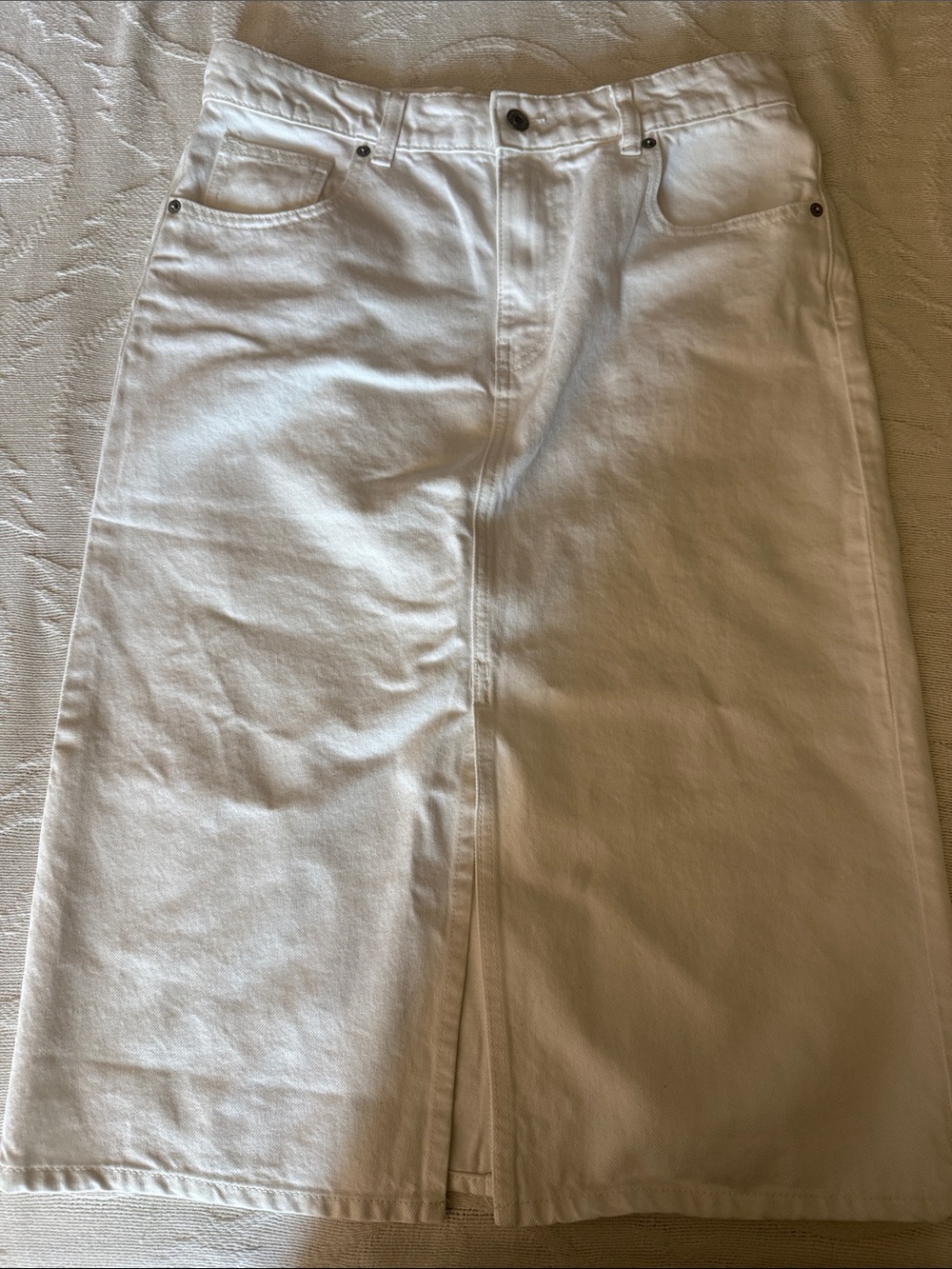 H&M White Midi Skirt